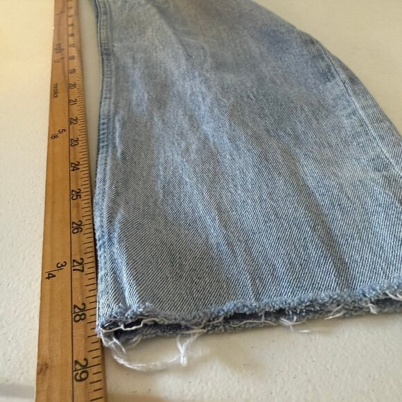FREE ASSEMBLY WOMENS SIZE 14 JEANS SUPER HIGH RISE STRAIGHT DISTRESSED LIGHT WAS - Picture 10 of 13